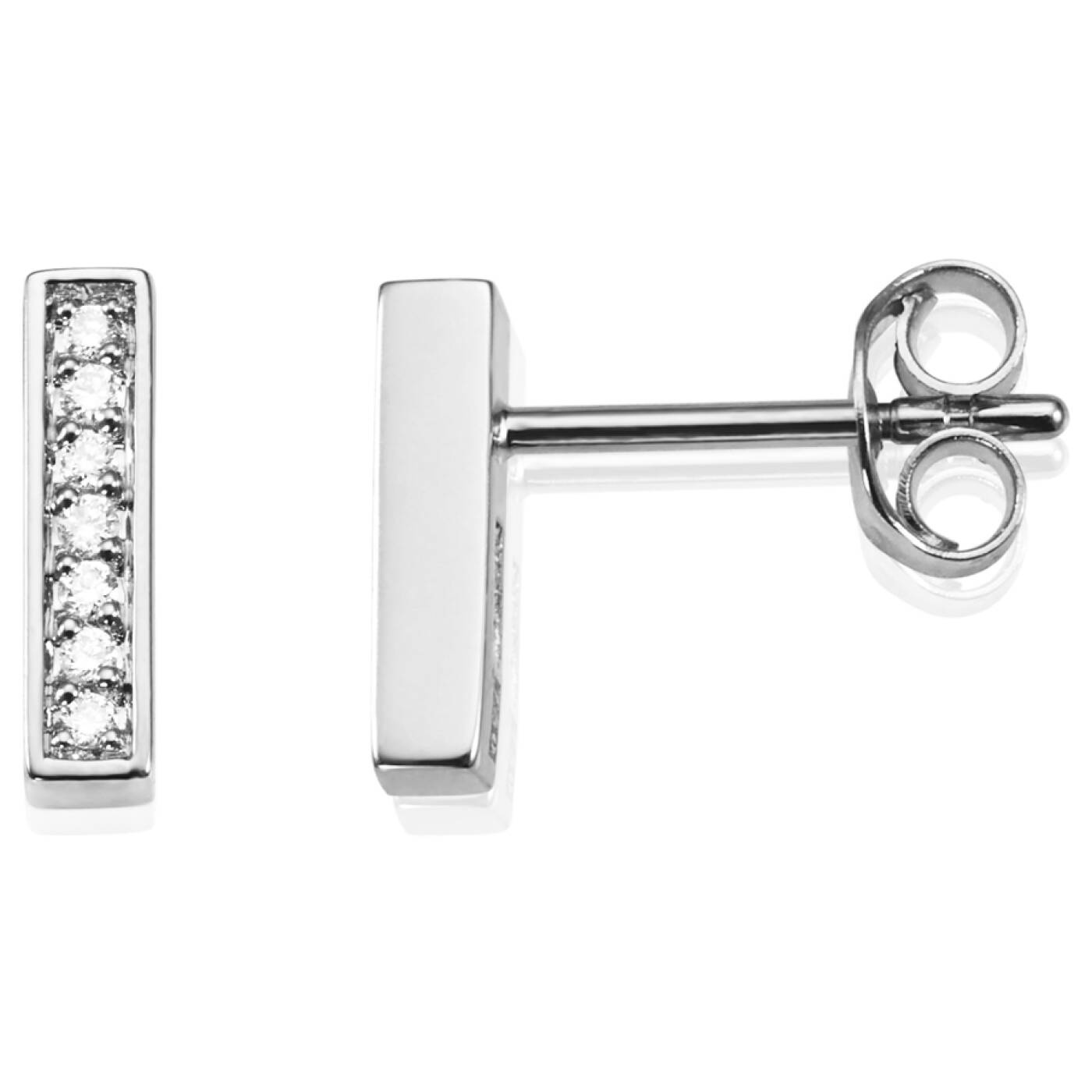 Thin Stars Earring White gold