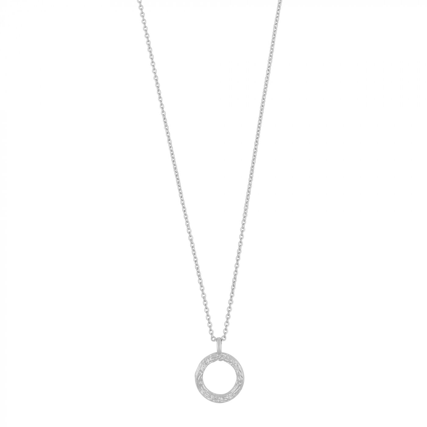 Oz round pendant neck 45 plain Silver-45 cm