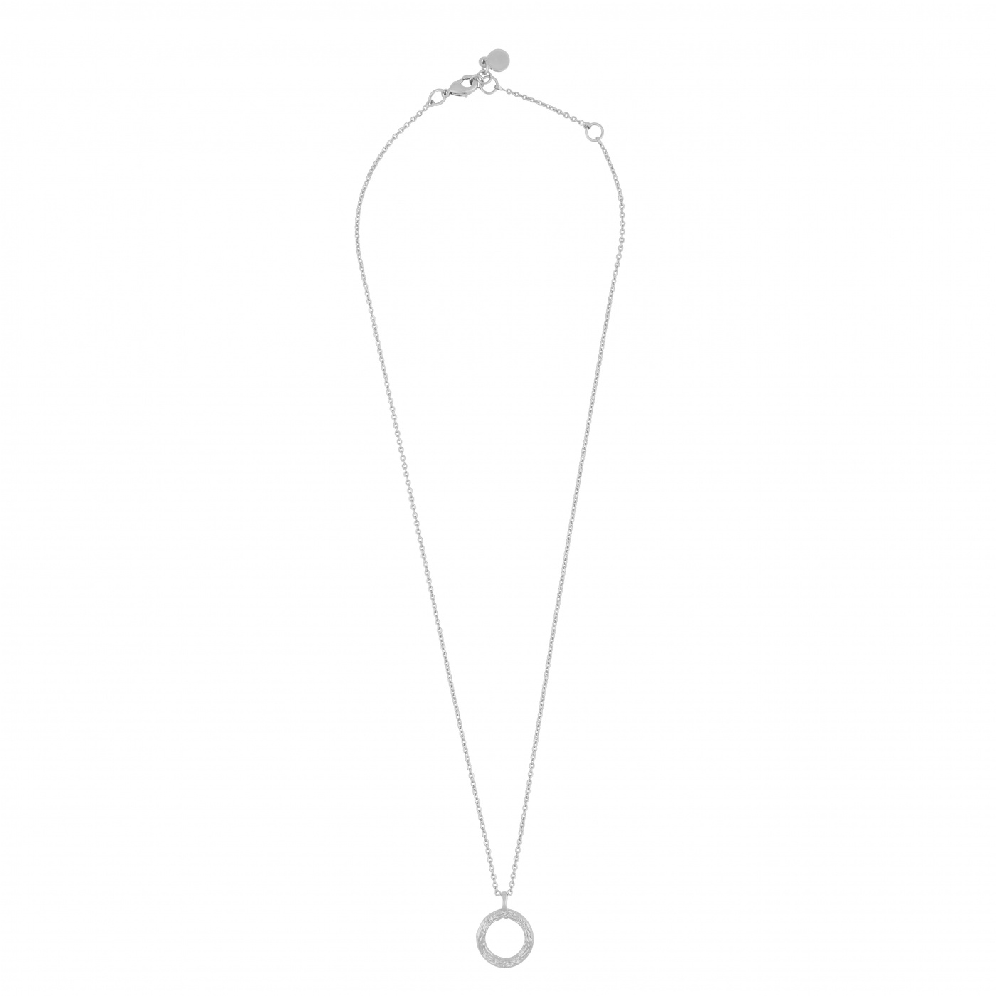 Oz round pendant neck 45 plain Silver-45 cm