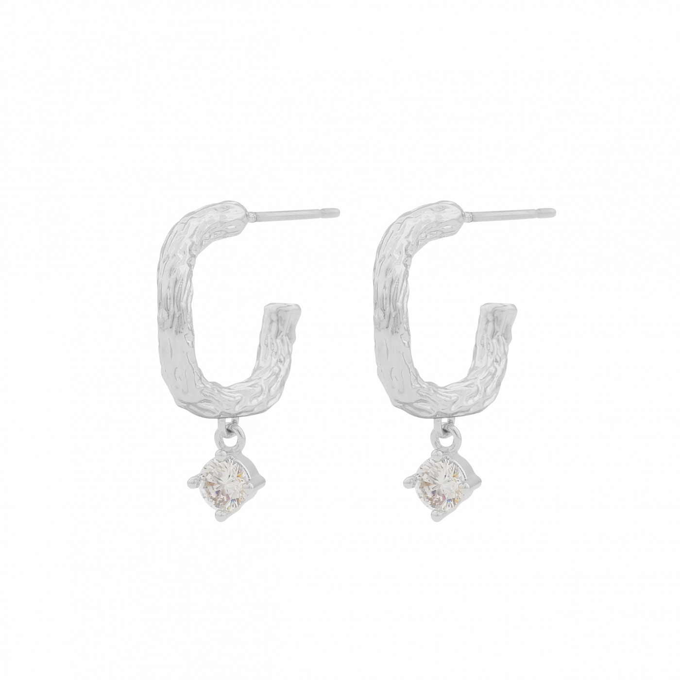 Oz oval pendant ear Silver/clear-Onesize