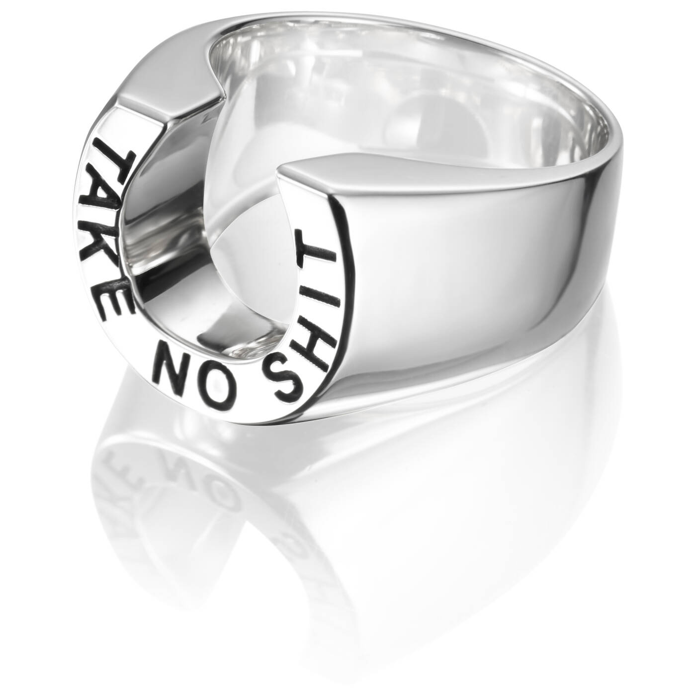 Take No Shit Ring Silver