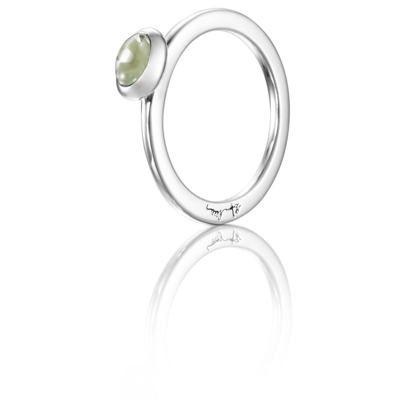 Love Bead Silver - Green Quartz Ring Silver
