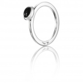 Love Bead Silver - Onyx Ring Silver