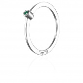 Micro Blink - Green Emerald Ring Silver