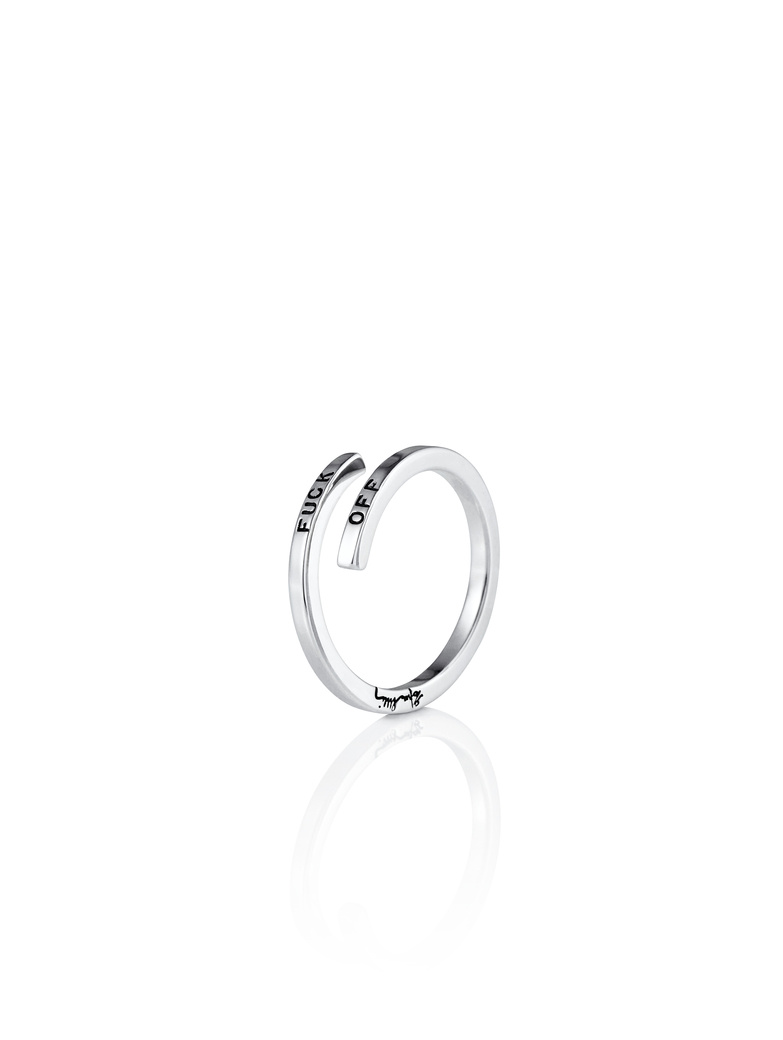 Fuck Off With A Twist Ring Silver