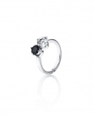 The Storm & I Ring Silver Crystal Quartz/Onyx  The Storm & I Ring Silver Crystal Quartz/Onyx