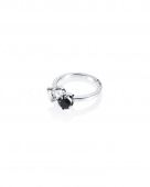 The Storm & I Ring Silver Crystal Quartz/Onyx  The Storm & I Ring Silver Crystal Quartz/Onyx