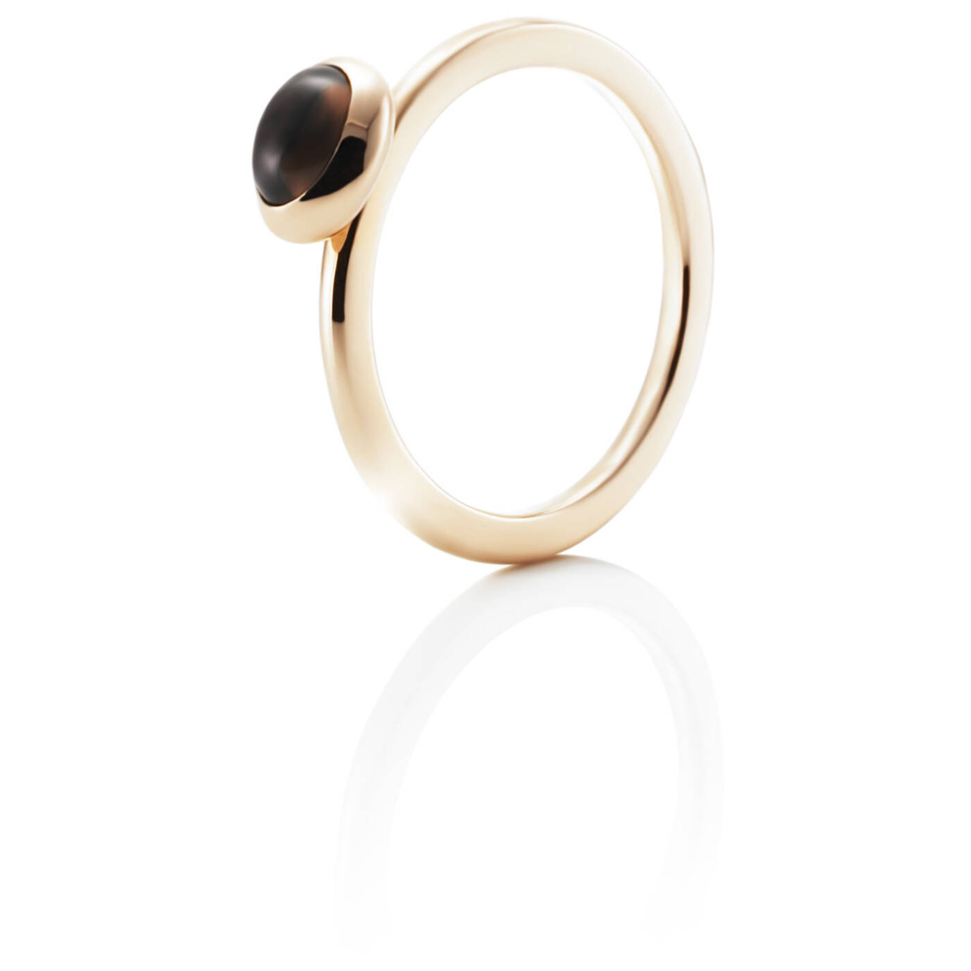 Love Bead - Smokey Quartz Ring Gold