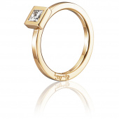 Princess Wedding Thin 0.30 ct Diamonds Ring Gold