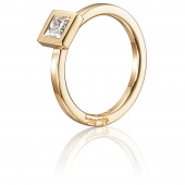 Princess Wedding Thin 0.40 ct Diamonds Ring Gold