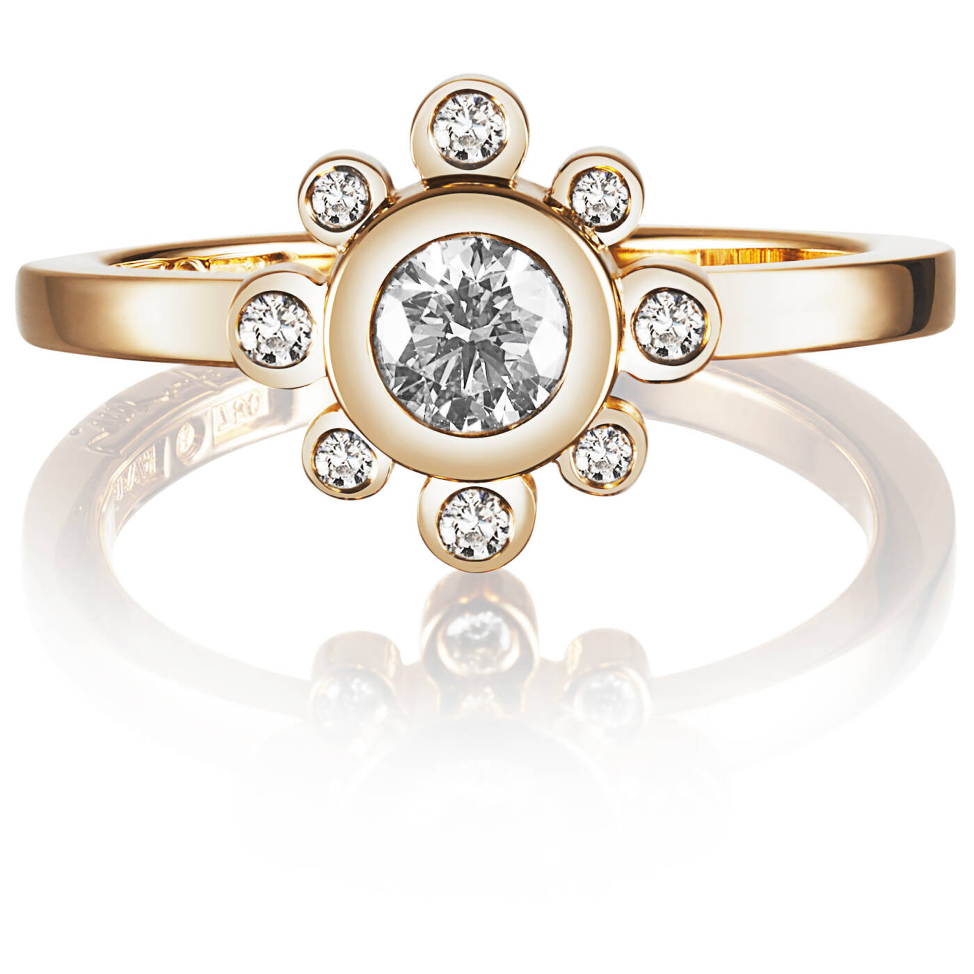 Sweet Hearts Crown 0.30 ct Diamonds Ring Gold