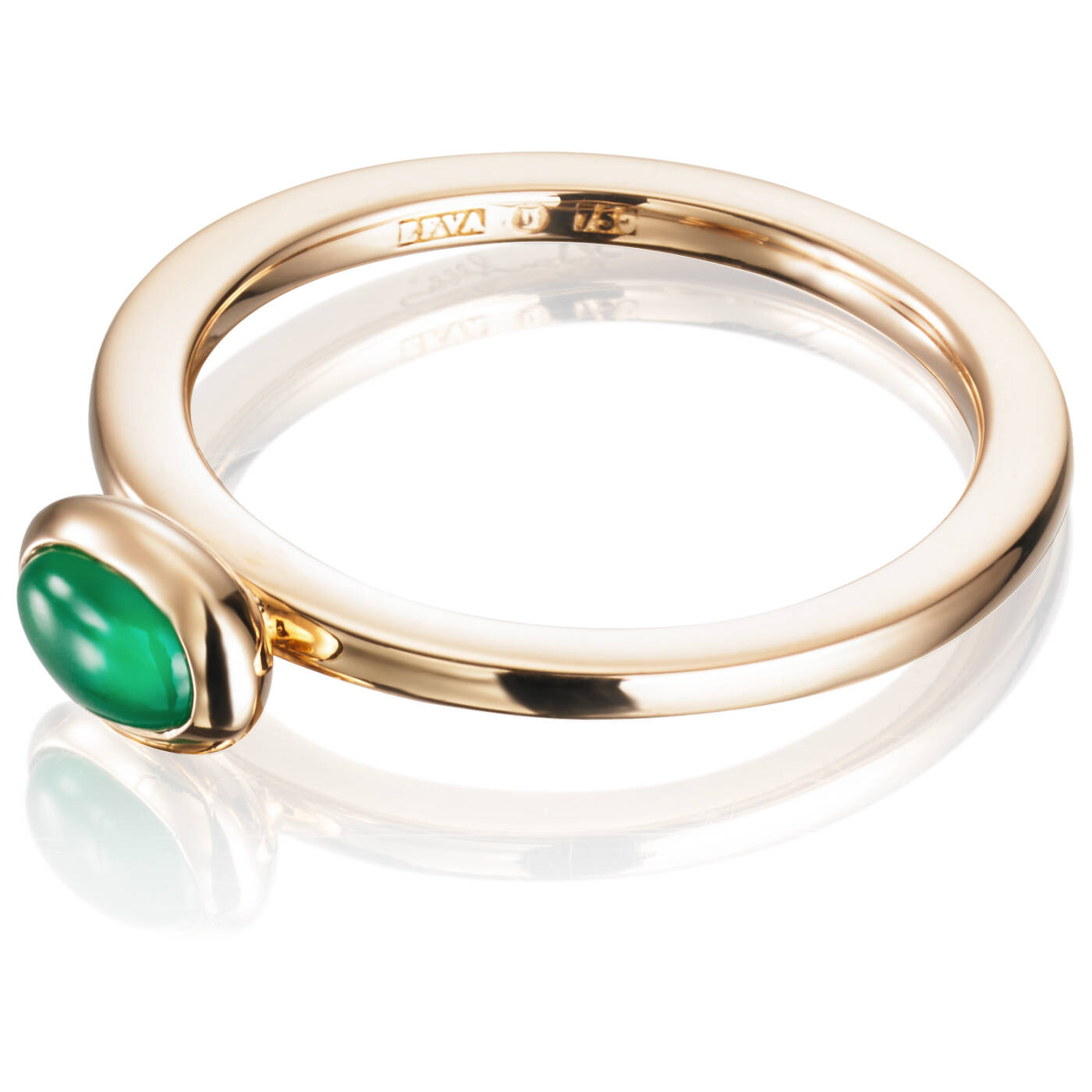 Love Bead - Green Agate Ring Gold