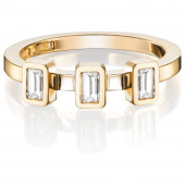 Baguette Wedding 0.30 ct Diamonds Ring Gold