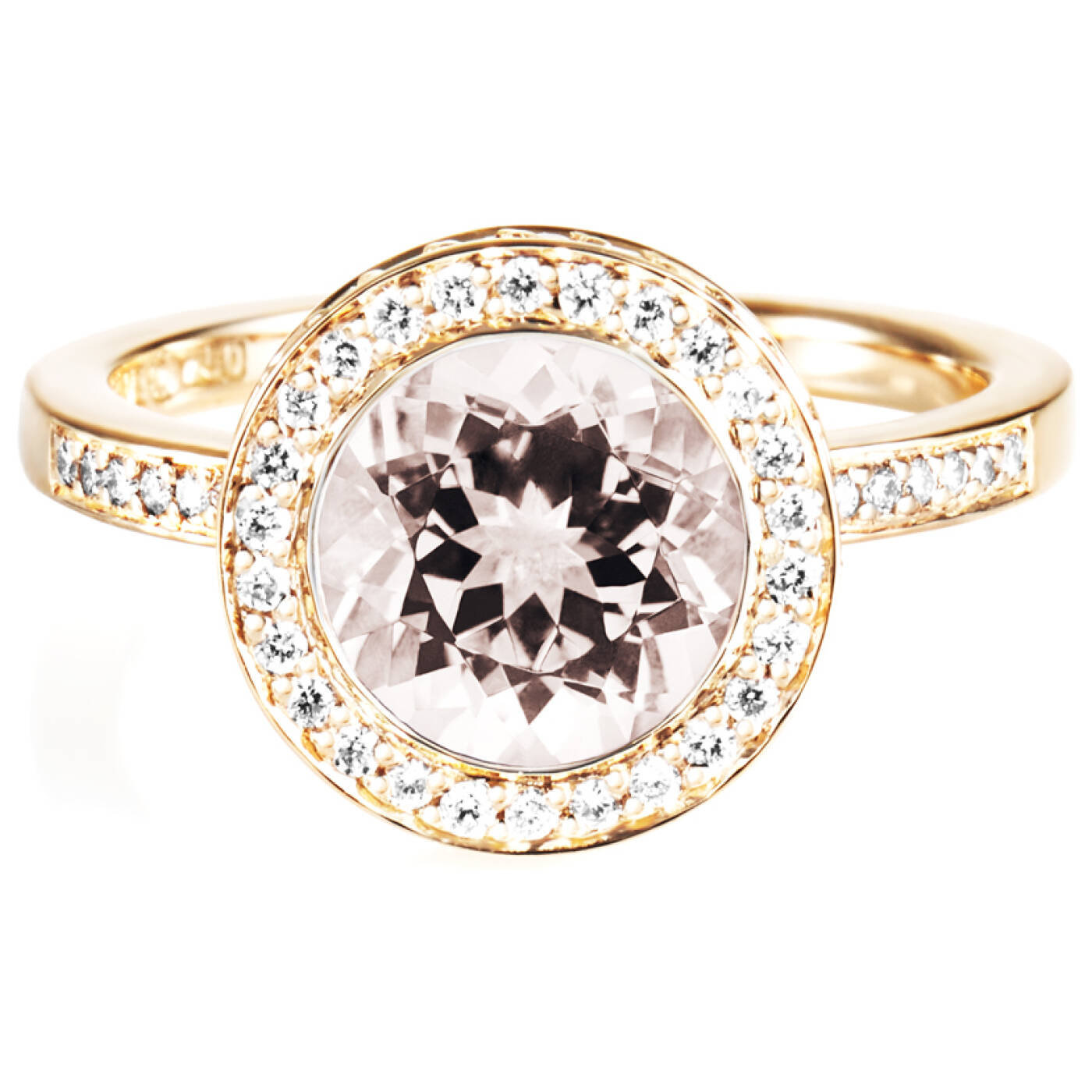 Halo - Morganite Ring Gold