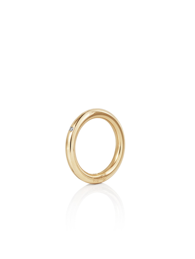 One Love & Stars Thin Ring Gold