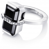 Bend Over - Onyx Ring White gold