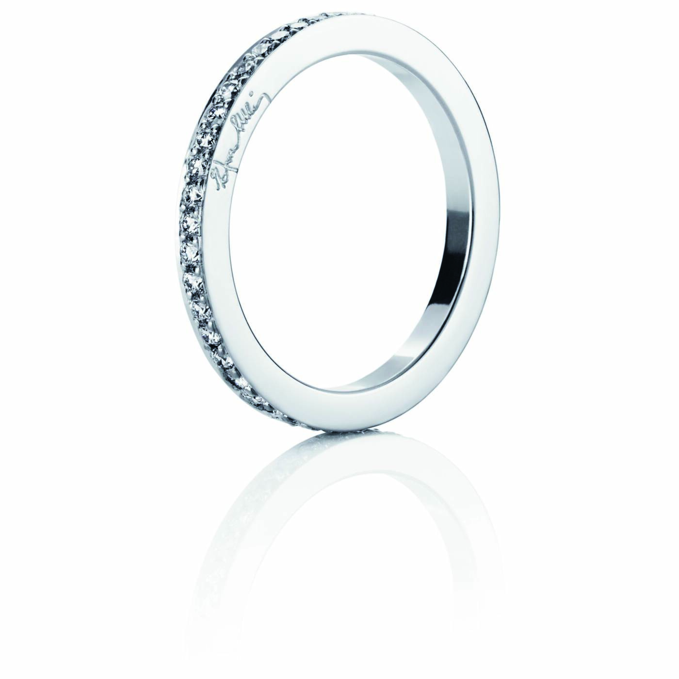 Stars & Signature Thin Ring White gold