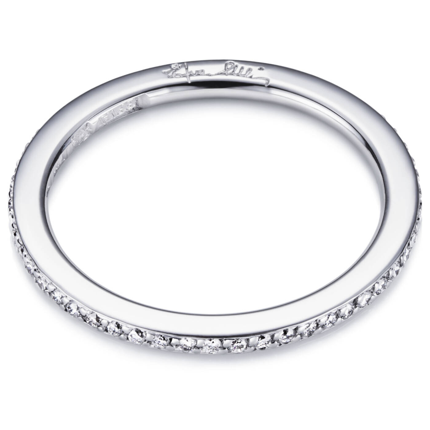 Love Bead & Stars Band Ring White gold