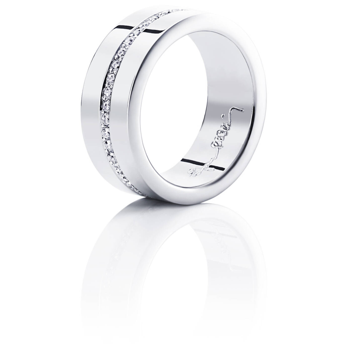 Wide & Stars Ring White gold