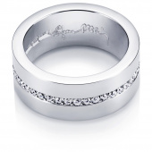 Wide & Stars Ring White gold