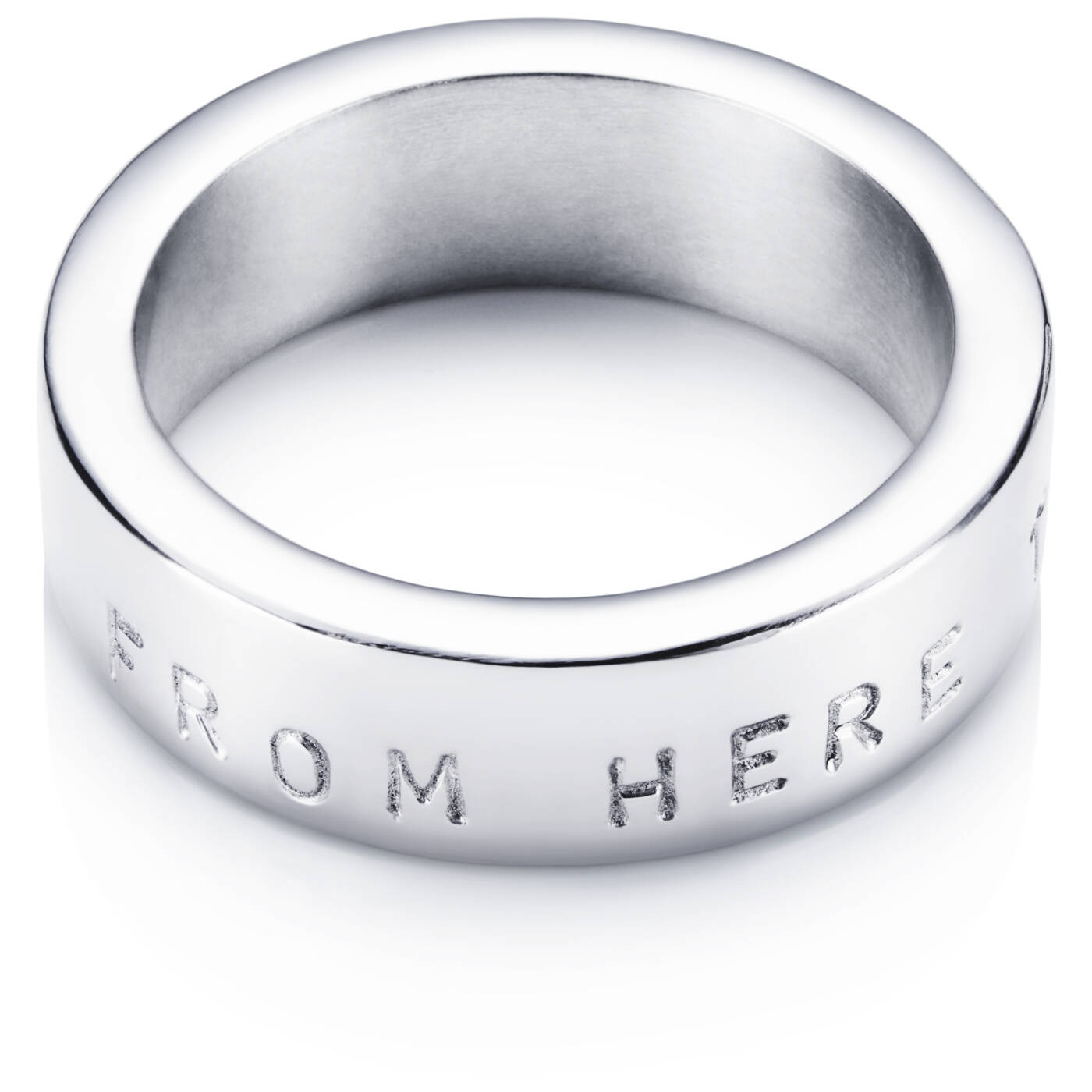 From Here To Eternity Stamped Ring White gold