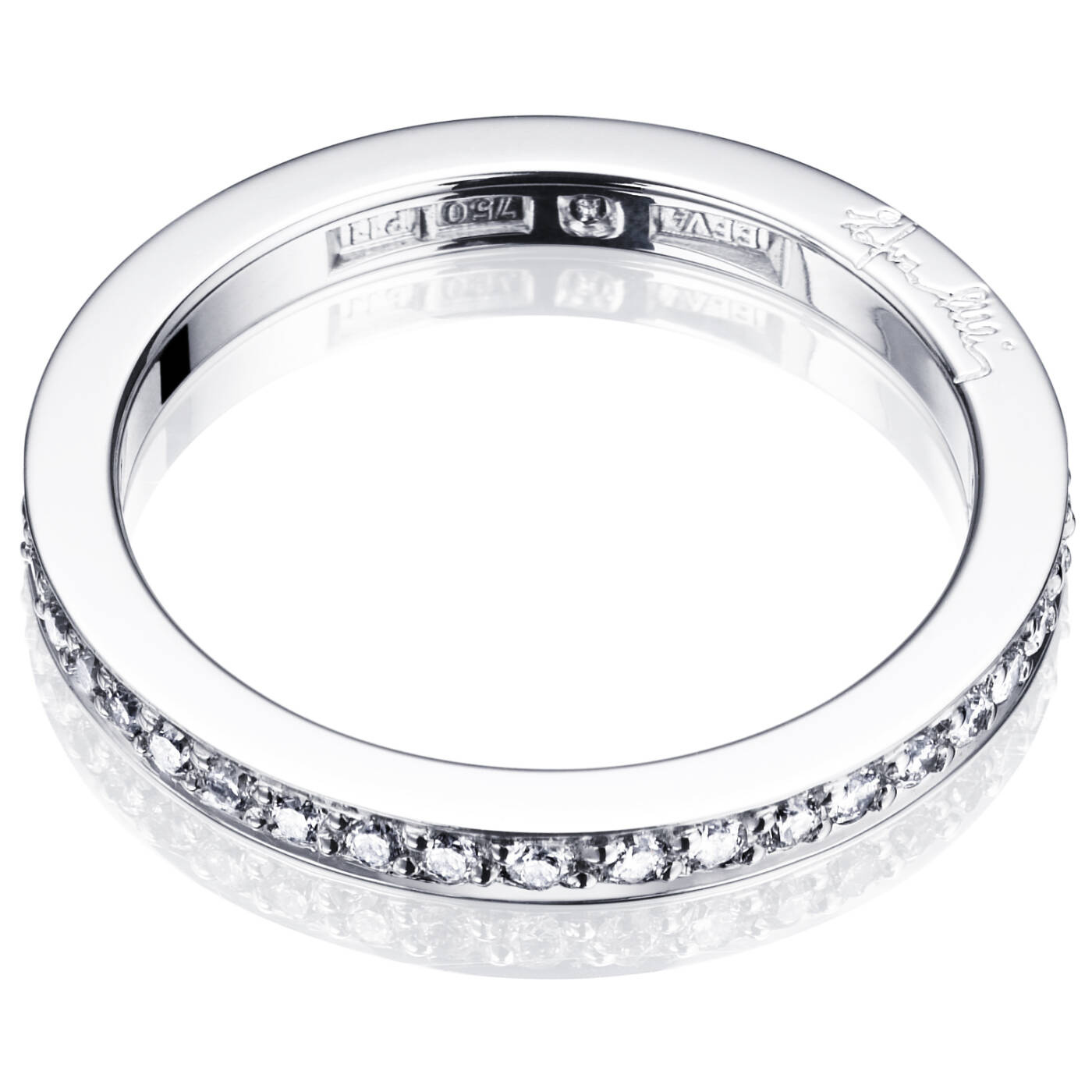 21 Stars & Signature Thin Ring White gold