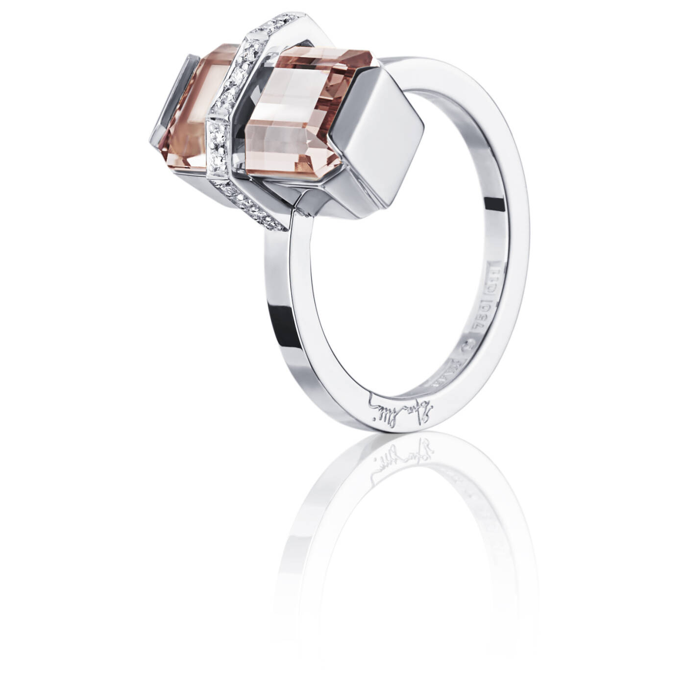 Little Bend Over - Morganite Ring White gold