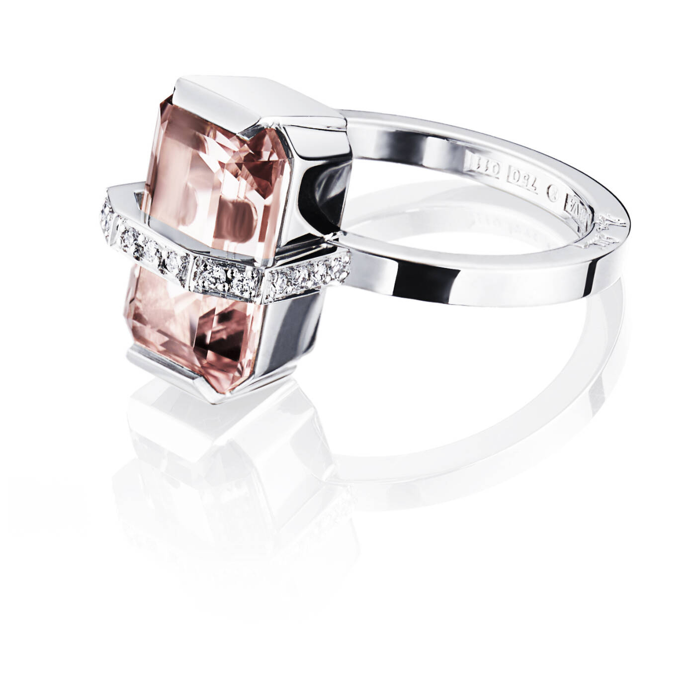 Little Bend Over - Morganite Ring White gold