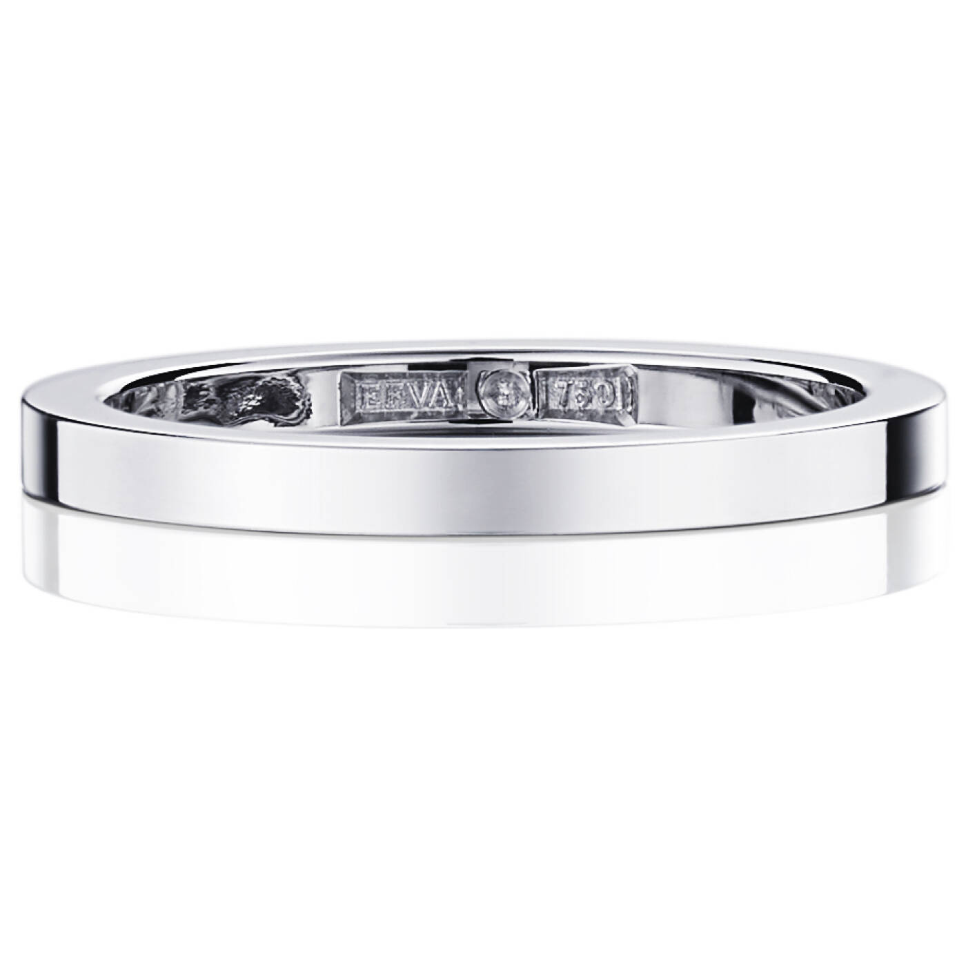 Plain & Signature Thin Ring White gold