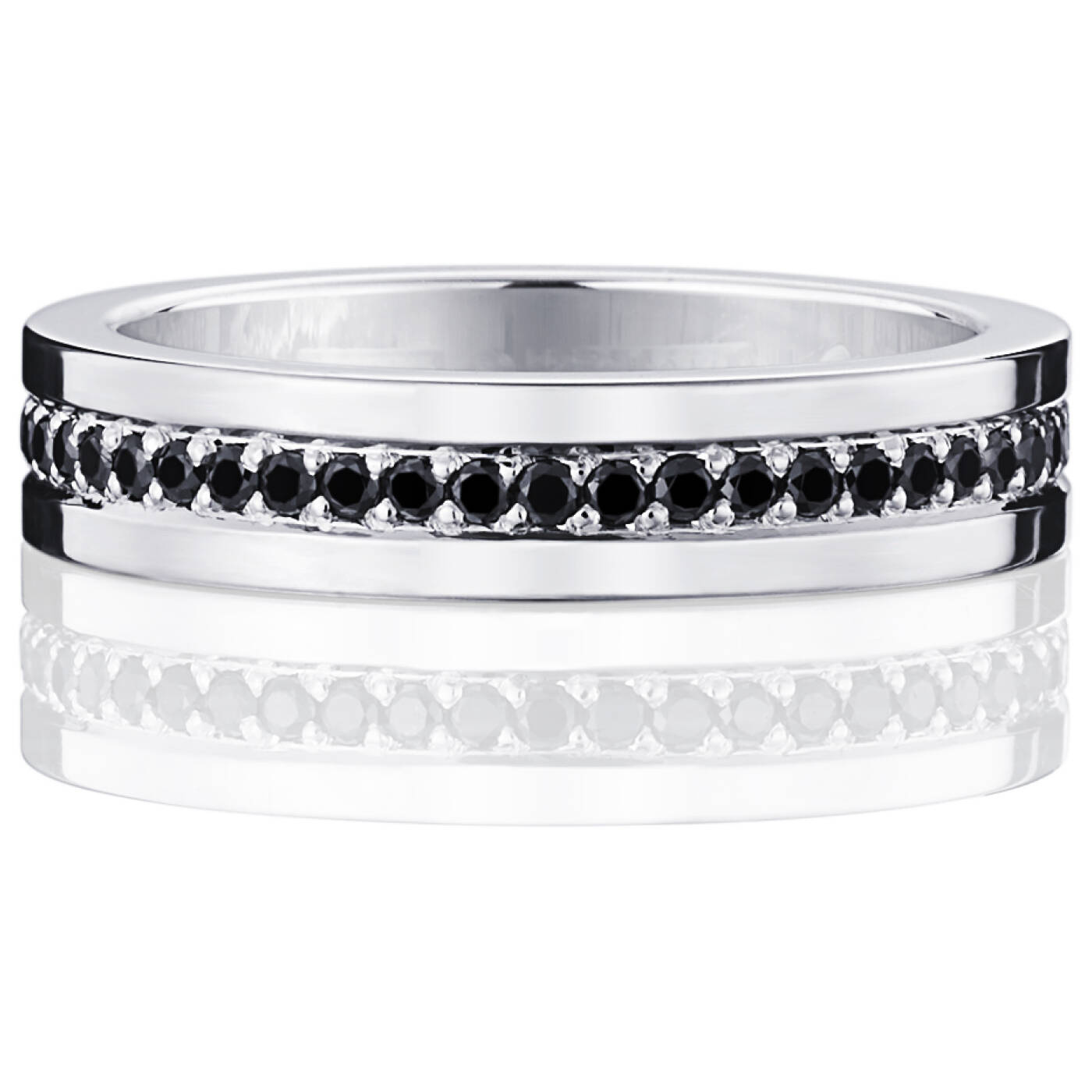 4½ & Black Stars Ring White gold