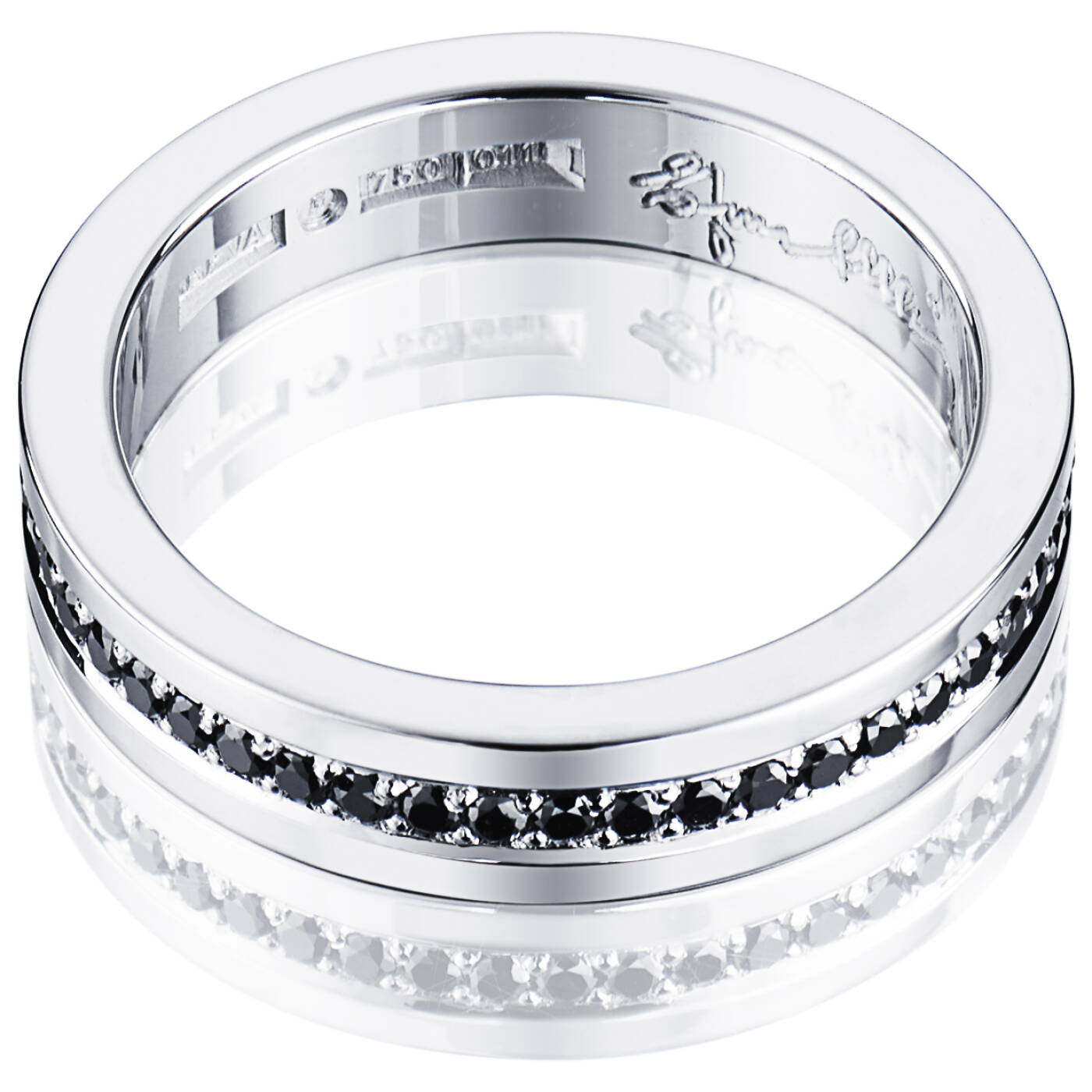 4½ & Black Stars Ring White gold