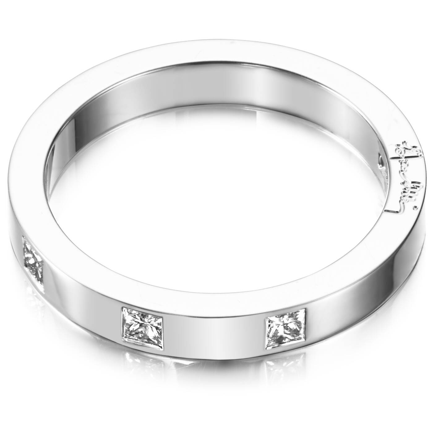 High & I Love You On Top Thin Ring White gold