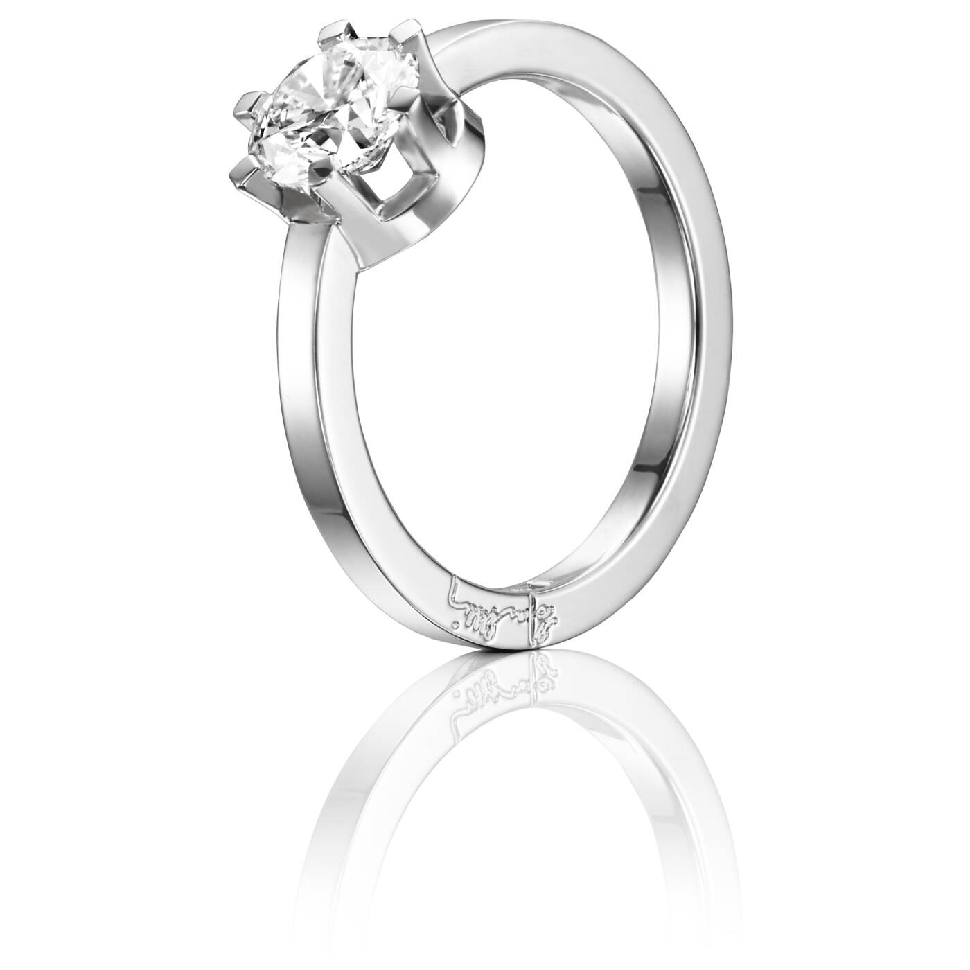 Crown Wedding 1.0 ct Diamonds Ring White gold