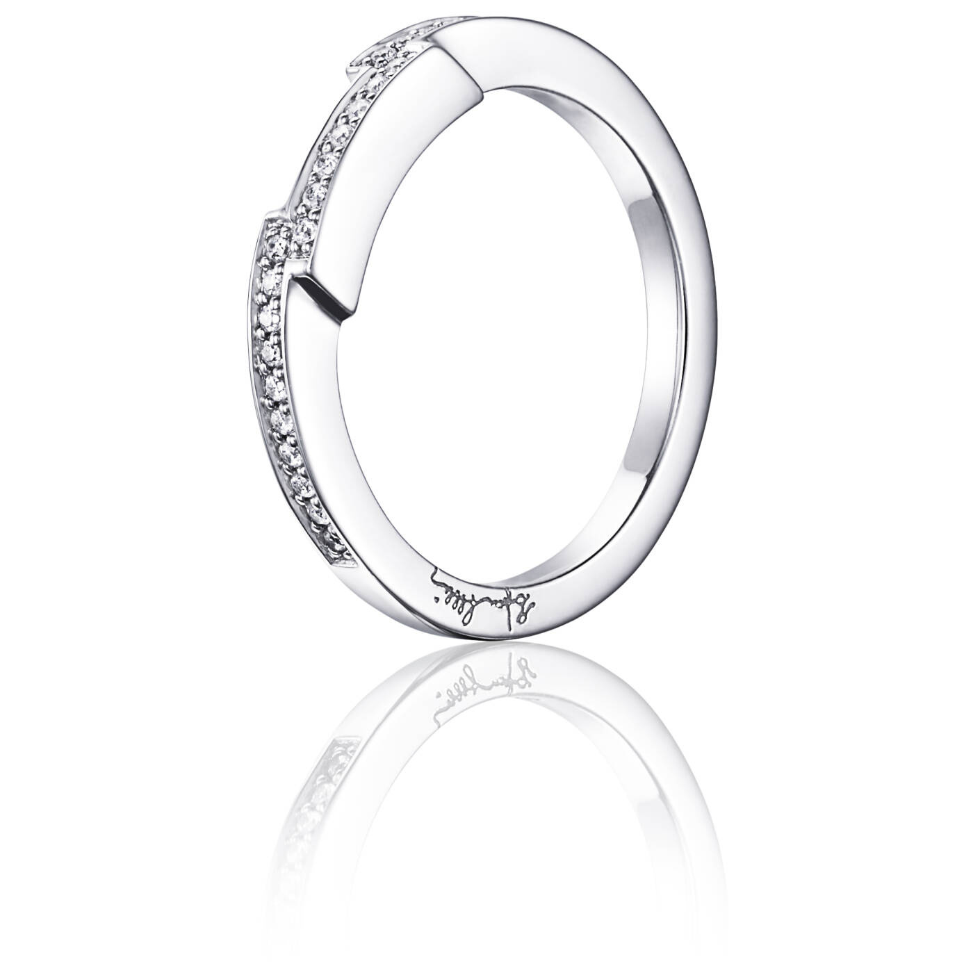 Deco Thin Ring White gold