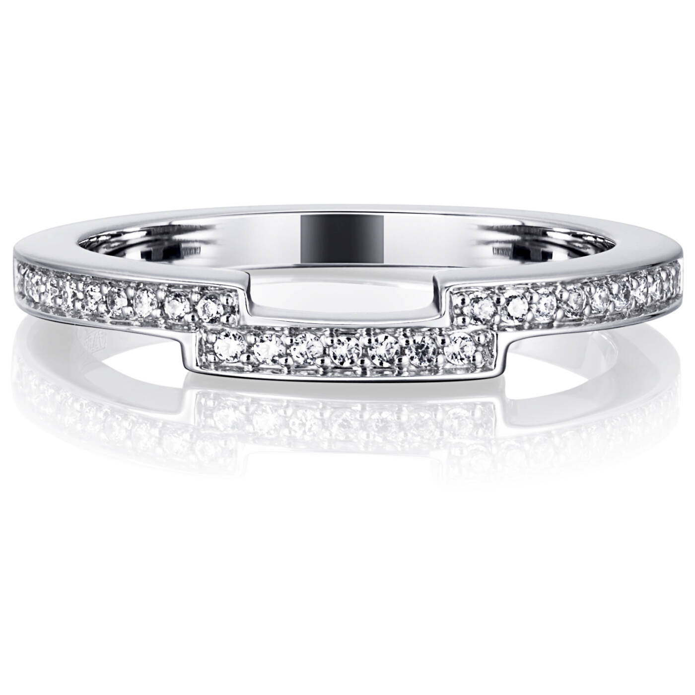 Deco Thin Ring White gold