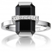 Little Bend Over - Onyx Ring White gold