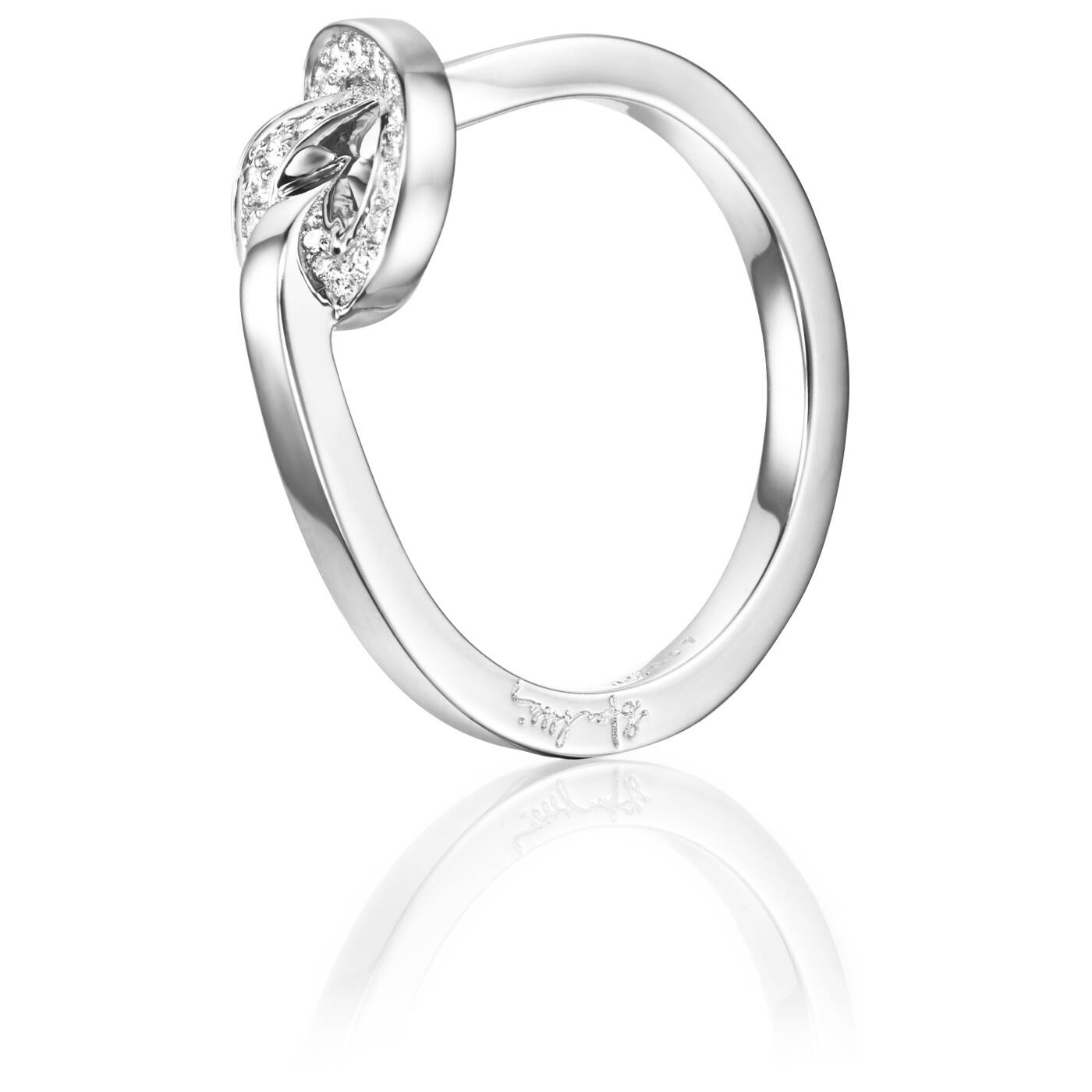 Love Knot & Stars Ring White gold