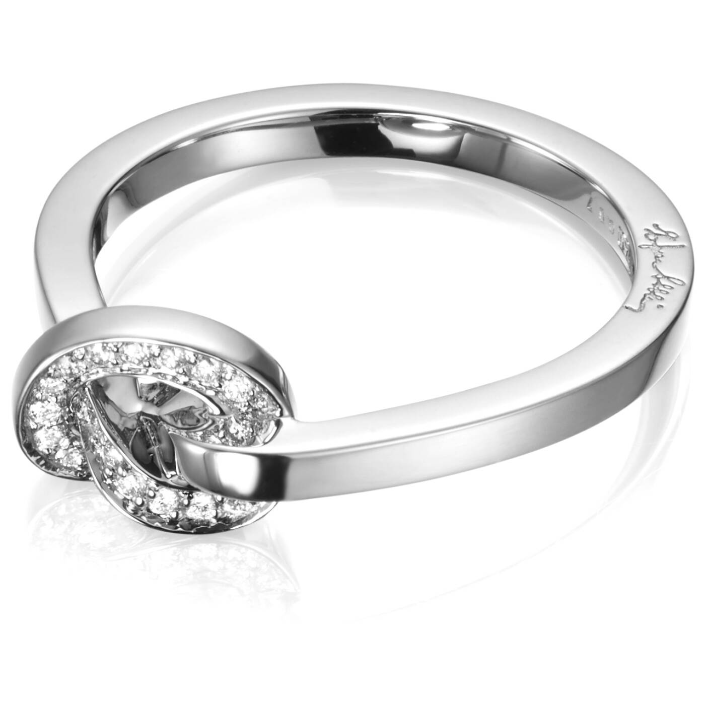 Love Knot & Stars Ring White gold