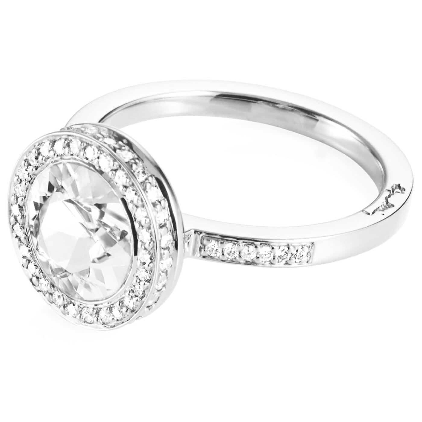 Halo - Crystal Quartz Ring White gold