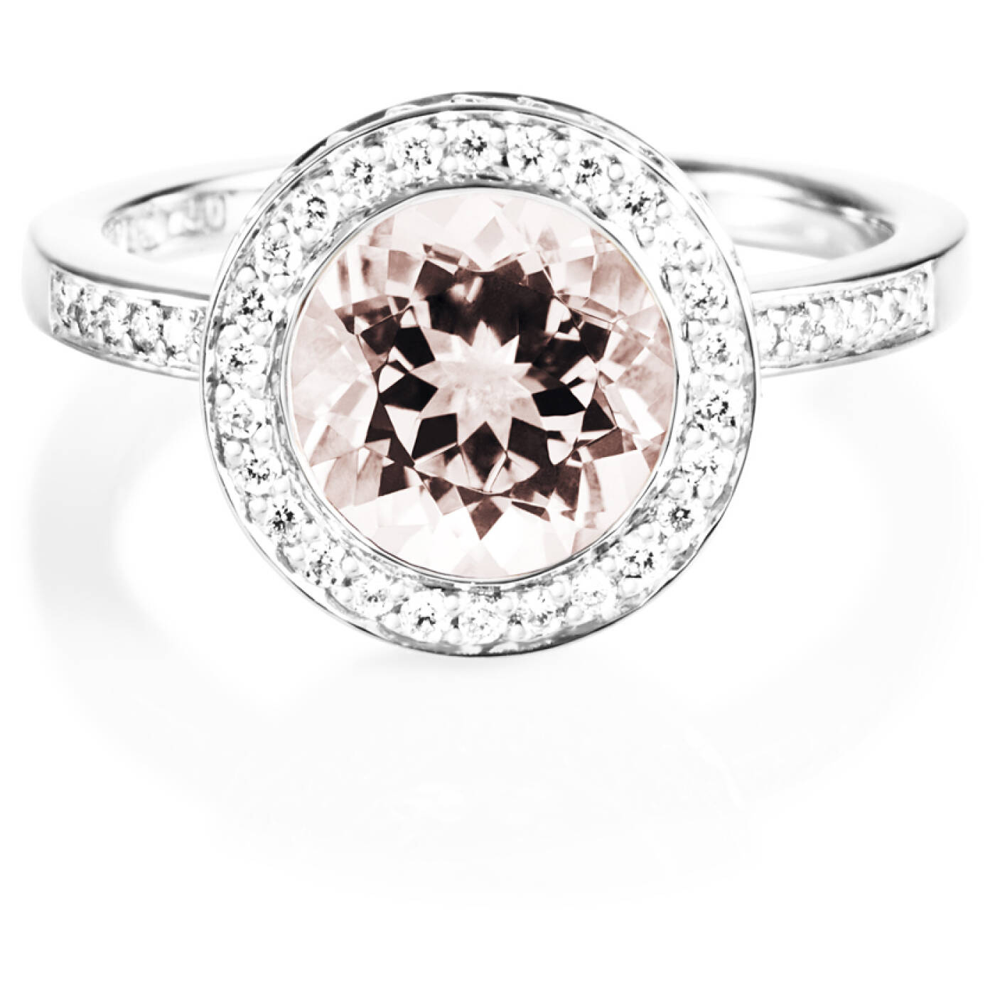 Halo - Morganite Ring White gold