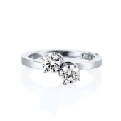 Twin Star Ring White gold