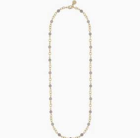 Lara small stone chain Necklace Gold