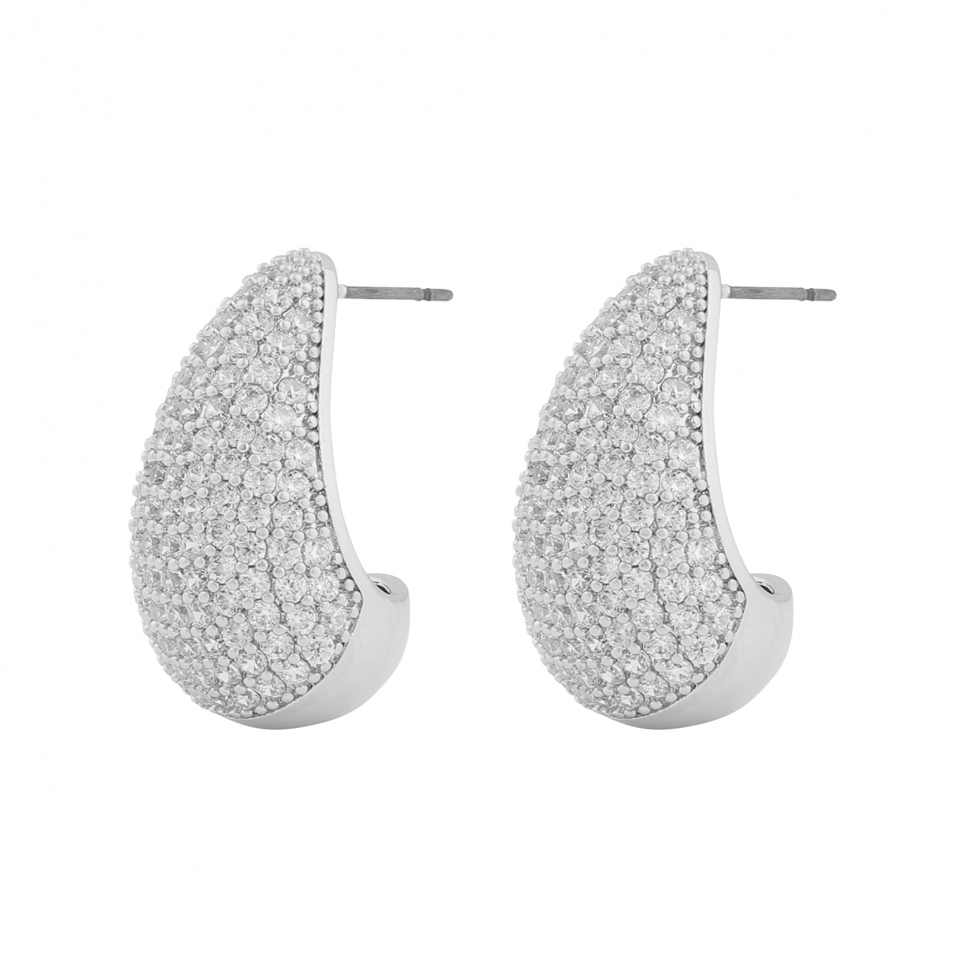 Naomi big drop ear Silver