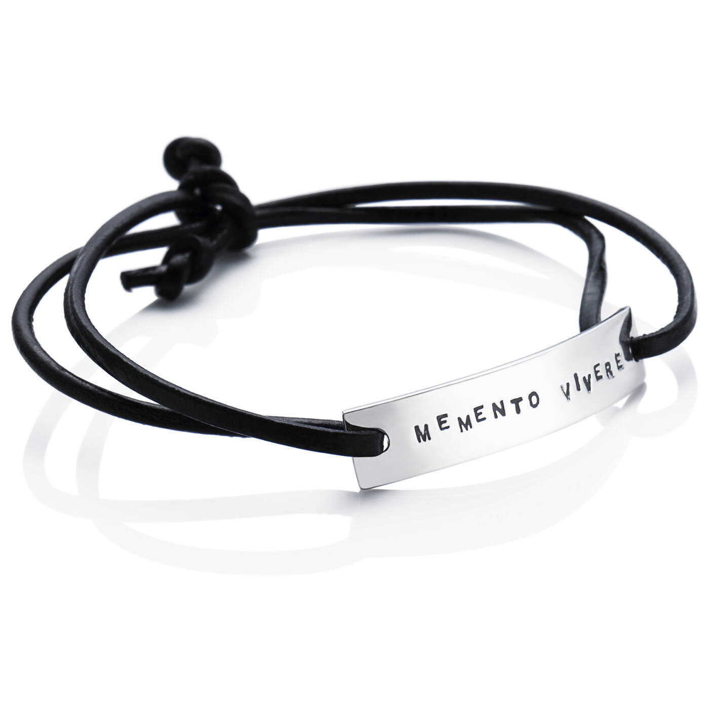 Memento Leather Bracelets Silver