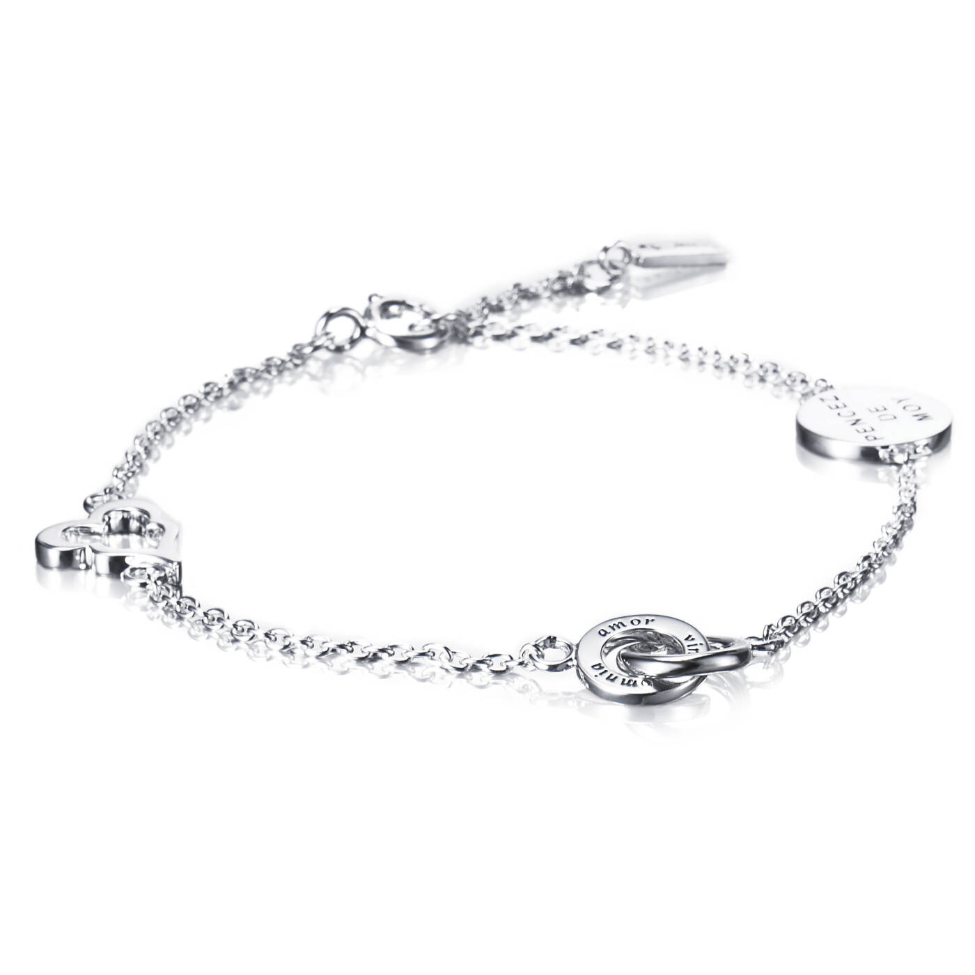 Mini Love Bracelets Silver 17-19 cm