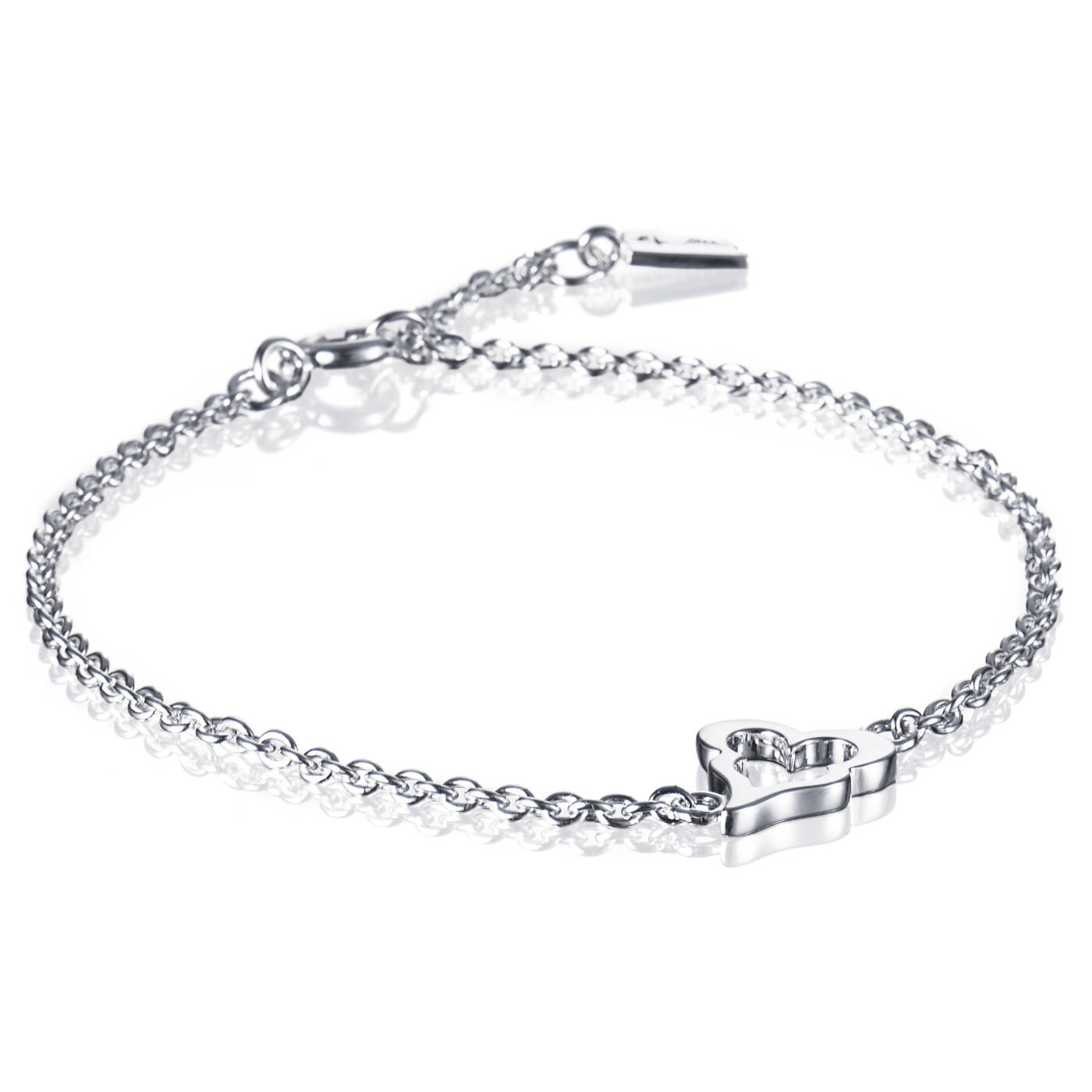 Mini Crazy Heart Bracelets Silver 17-19 cm