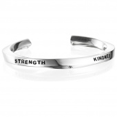 Strength & Kindness Cuff Bracelets Silver