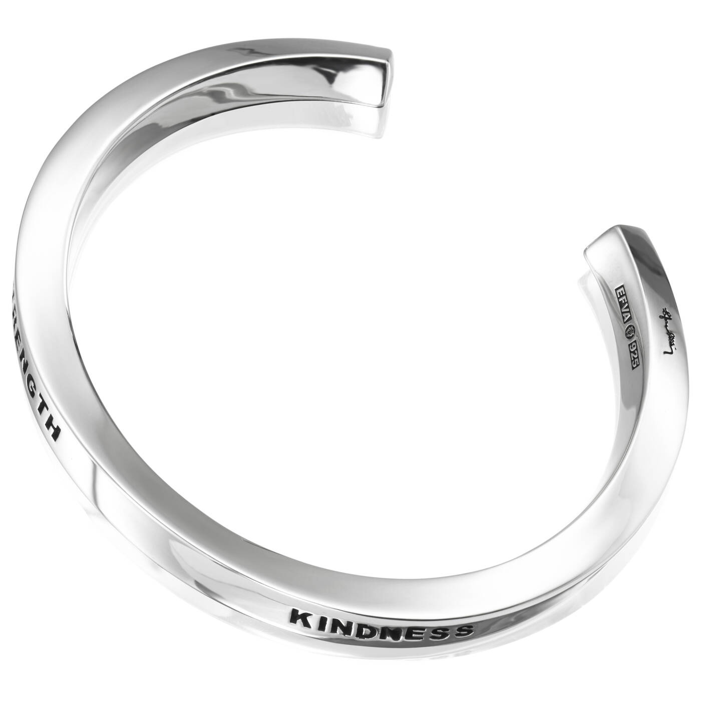 Strength & Kindness Cuff Bracelets Silver