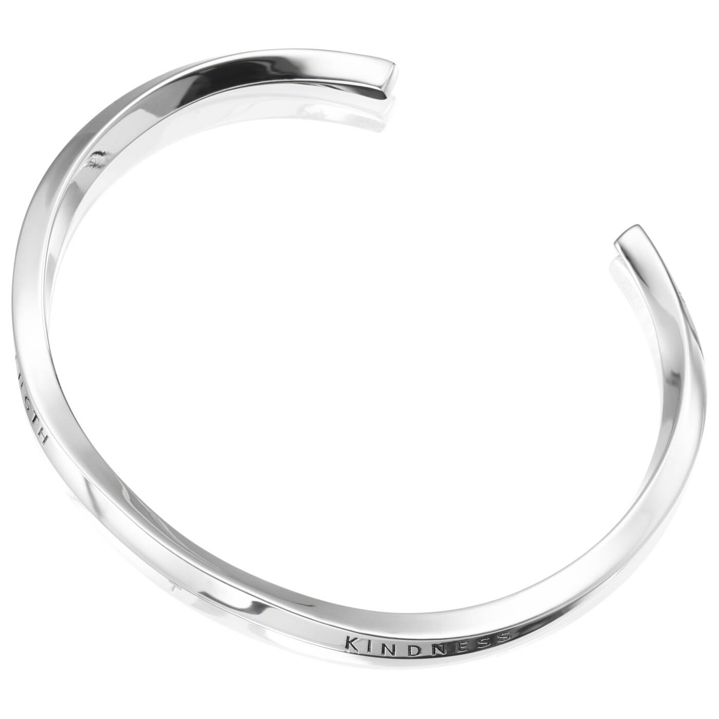 Strength & Kindness Slim Cuff Bracelets Silver