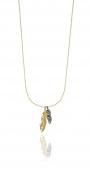 Feather long Necklaces Gold 80-85 cm